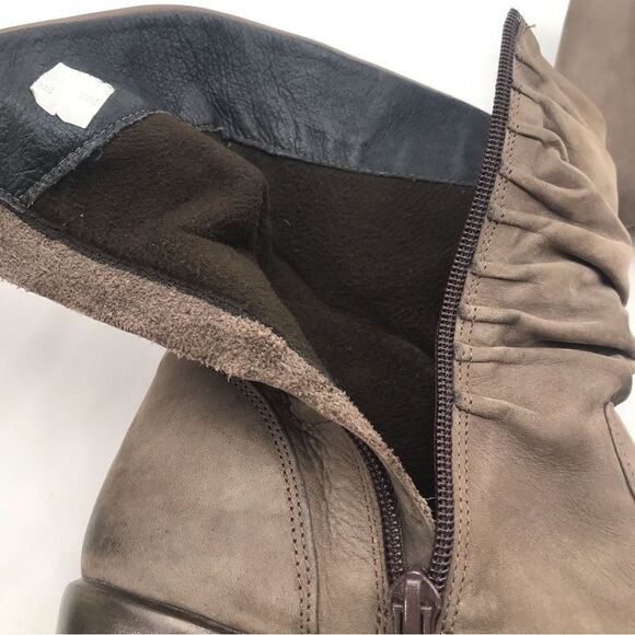 NAOT Taupe Leather MODESTO Ruched Ankle Boots - Picture 10 of 14